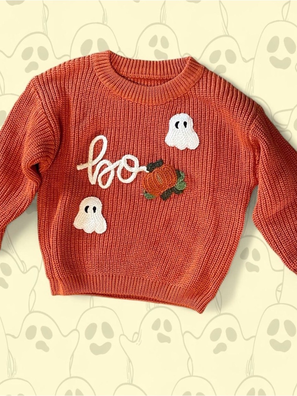 Halloween baby 12-18month Boo' Knit Sweater burnt orange